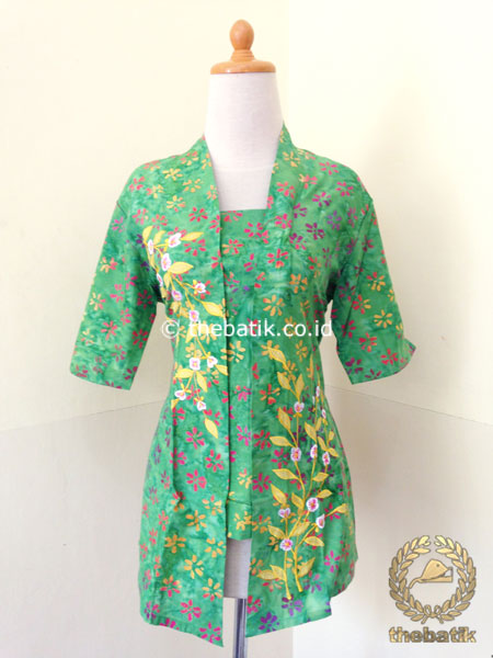 Model Baju Batik Kerja Wanita – Kebaya Bordir Modern Hijau