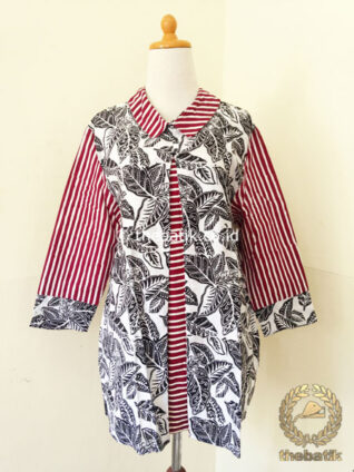 Model Baju Batik Kerja Wanita – Blus Panjang Garis