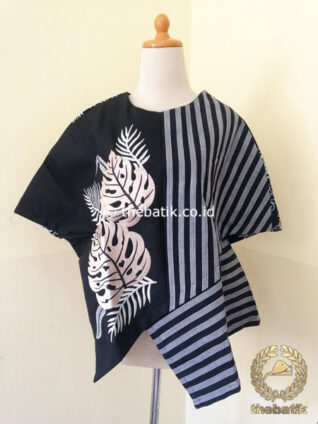 Model Baju Batik Kerja Wanita – Blus Lurik Modern Hitam