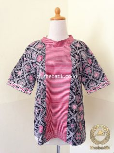 Jual Model Baju Batik  Wanita Tunik  Kombinasi Motif 