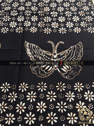 Kain Batik Jawa Klasik Motif Kembang Tanjung Kupu Sogan
