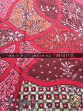 Batik Kontemporer Modern Kombinasi Merah