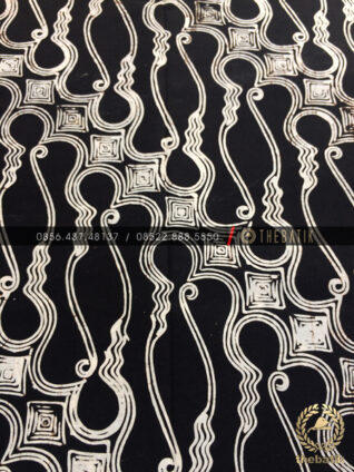 Batik Monokrom Motif Parang Besar Hitam Putih