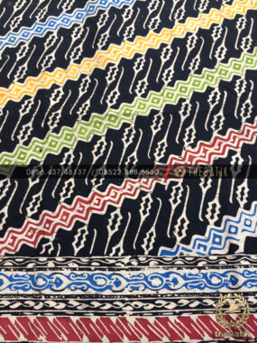 Batik Modern Motif Klasik Parang Warna-Warni Hitam