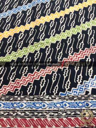 Batik Modern Motif Klasik Parang Warna-Warni Hitam