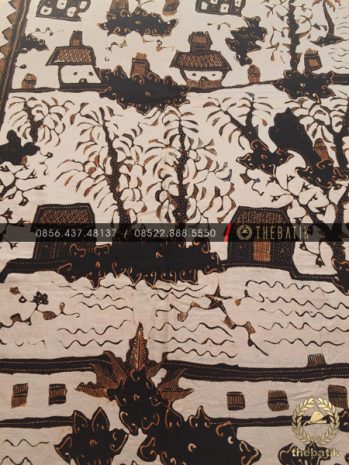 Batik Tulis Cirebon Motif Keraton Coklat Krem