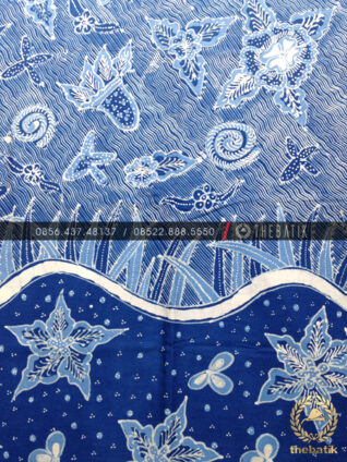 Batik Tulis Warna Alam Tema Biru Laut