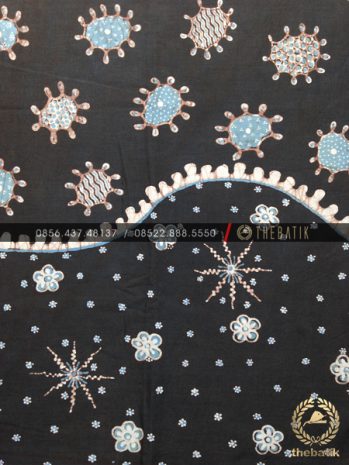 Batik Tulis Warna Alam Motif Ceplok Amoeba Hitam