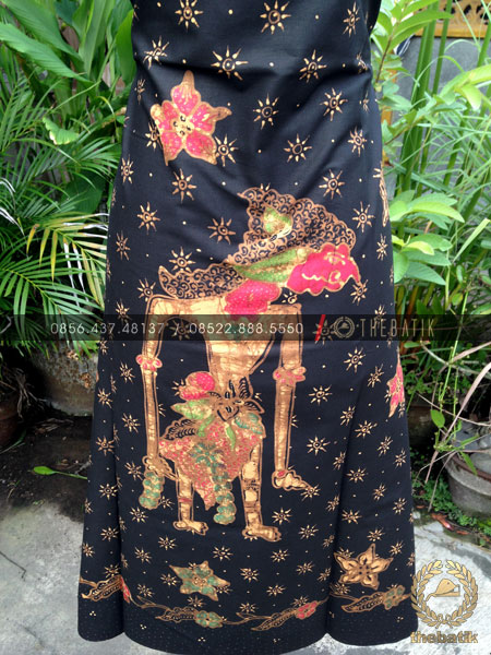 Bahan Baju Batik – Kain Batik Tulis Motif Wayang Bratasena Latar Hitam