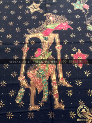 Bahan Baju Batik – Kain Batik Tulis Motif Wayang Bratasena Latar Hitam