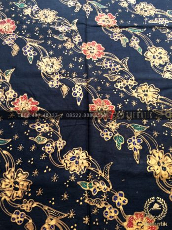 Bahan Baju Batik – Kain Batik Tulis Motif Lereng Kecil Latar Hitam