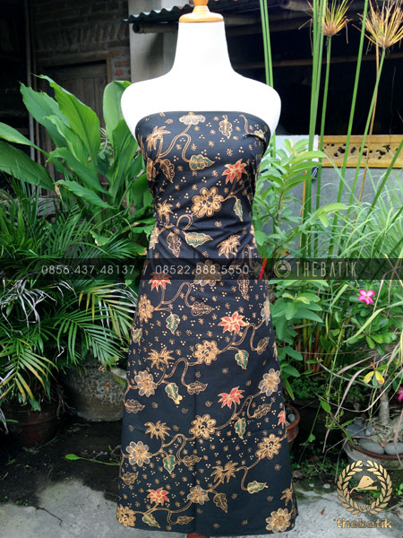 Bahan Baju Batik – Kain Batik Tulis Motif Lereng Gede Latar Hitam