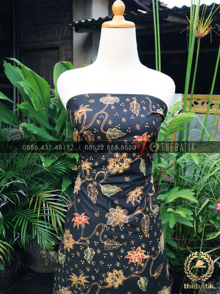 Bahan Baju Batik – Kain Batik Tulis Motif Lereng Gede Latar Hitam