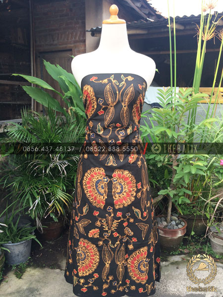 Bahan Kemeja Batik – Kain Batik Tulis Motif Babon Angrem Latar Hitam