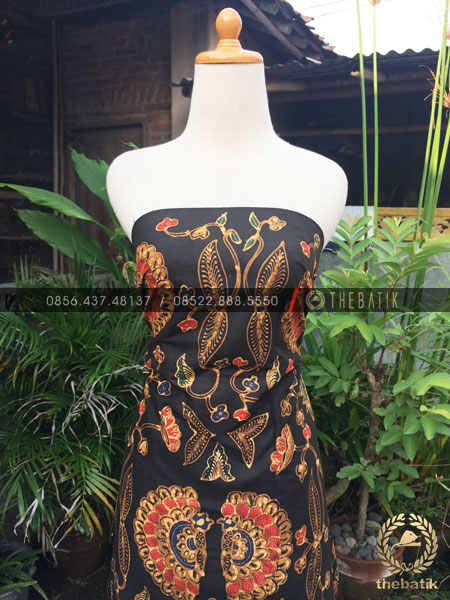 Bahan Kemeja Batik – Kain Batik Tulis Motif Babon Angrem Latar Hitam