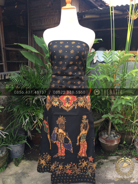 Bahan Dress Batik – Kain Batik Tulis Motif Mapeed Bali Latar Hitam