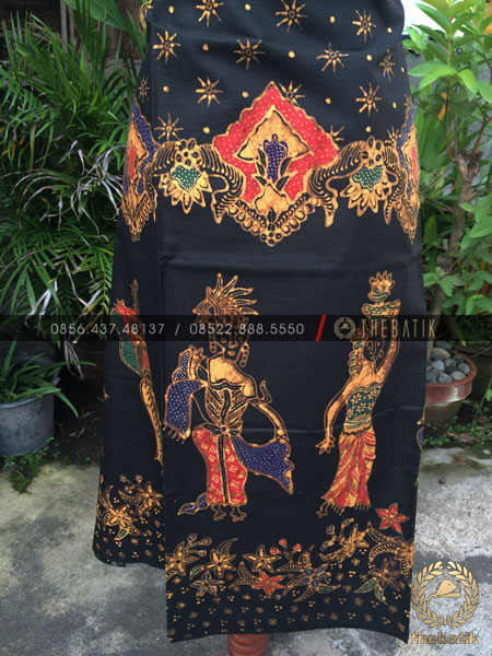 Bahan Dress Batik – Kain Batik Tulis Motif Mapeed Bali Latar Hitam