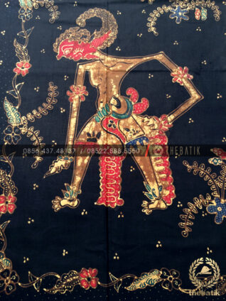 Bahan Baju Batik – Kain Batik Tulis Motif Wayang Bima Latar Hitam