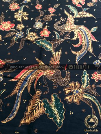 Bahan Baju Batik – Kain Batik Tulis Motif Burung Peksi Latar Hitam