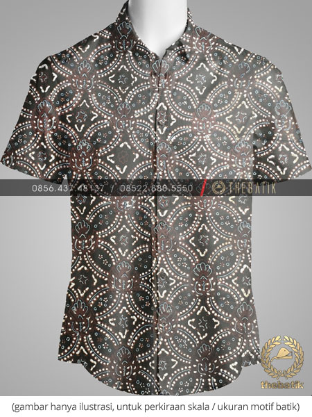 Kain Batik Tulis Jogja Motif Bligon Gurdo Hitam