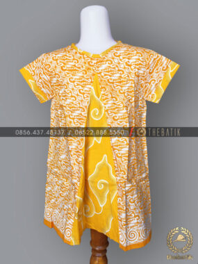 Model Baju Batik Modern Anak Perempuan Kuning Parang