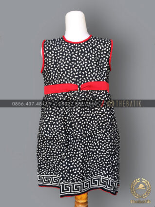 Dress Batik Modern Anak Perempuan Hitam Merah