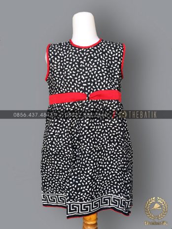Dress Batik Modern Anak Perempuan Hitam Merah