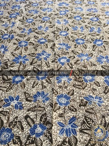 Kain Batik Tulis Bahan Seragam Motif Gringsing Colet Biru