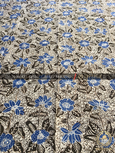 Kain Batik Tulis Bahan Seragam Motif Gringsing Colet Biru