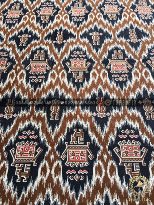 Kain Batik Katun Meteran Model Etnik Coklat