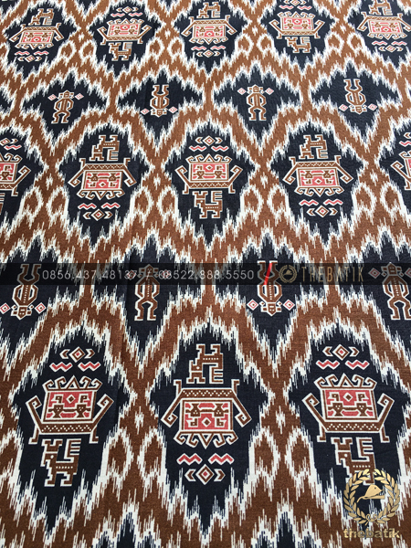 Kain Batik Katun Meteran Model Etnik Coklat