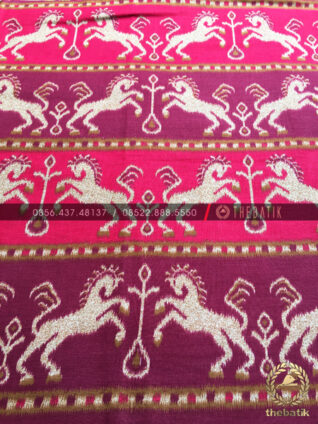 Kain Batik per Meter Model Kuda Tenun Merah