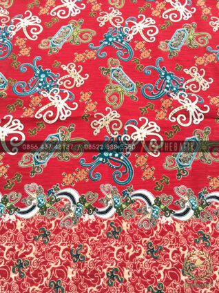 Bahan Batik Meteran Halus Murah Motif Dayak Merah