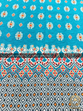 Kain Batik Halus per Meter Model Etnik Biru Muda