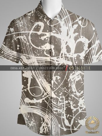 Kain Batik Abstrak Gradasi Abu-Abu Kecoklatan