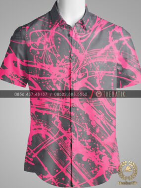 Kain Batik Abstrak Lukis Black Pink Hitam