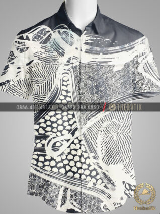 Kain Batik Gradasi Lukis Hitam Putih