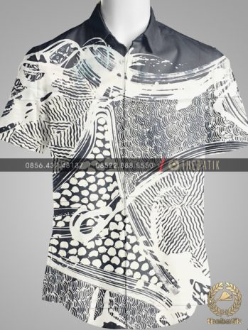 Kain Batik Gradasi Lukis Hitam Putih