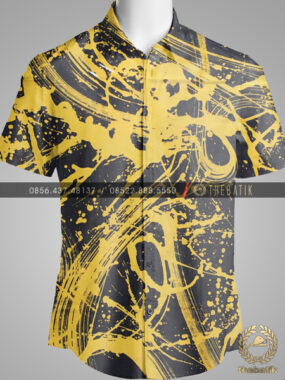 Kain Batik Abstrak Modern Kuning Hitam
