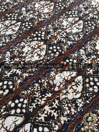 Kain Batik Sogan Lawasan Motif Lereng Daun