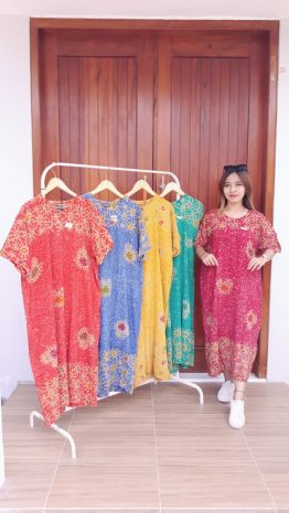 Daster Batik Jumbo Santung Kancing Depan