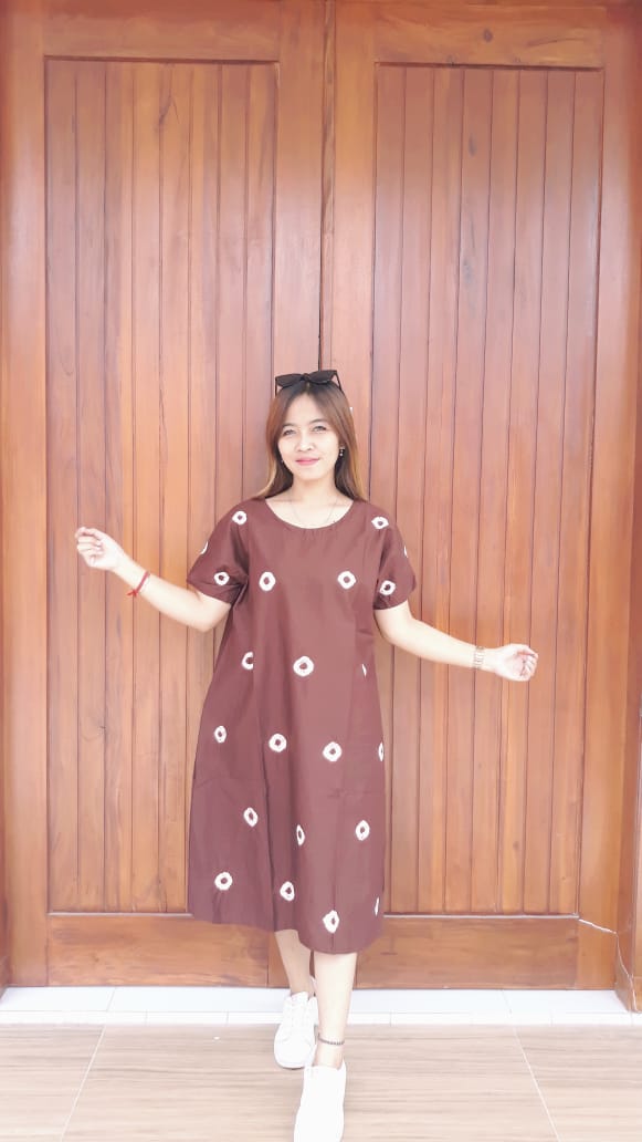 Daster Batik Jumputan Katun Lengan Pendek