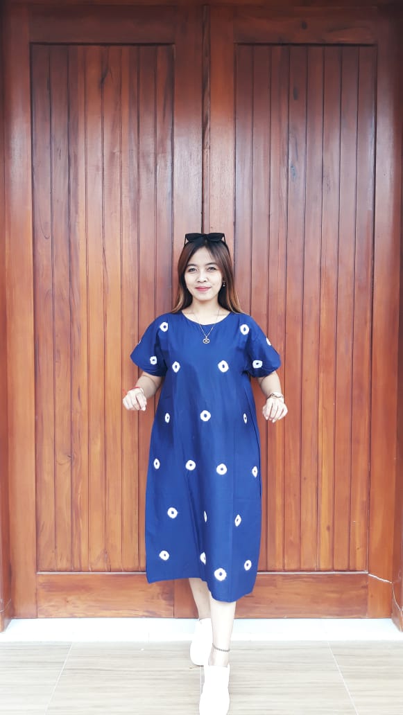 Daster Batik Jumputan Katun Lengan Pendek