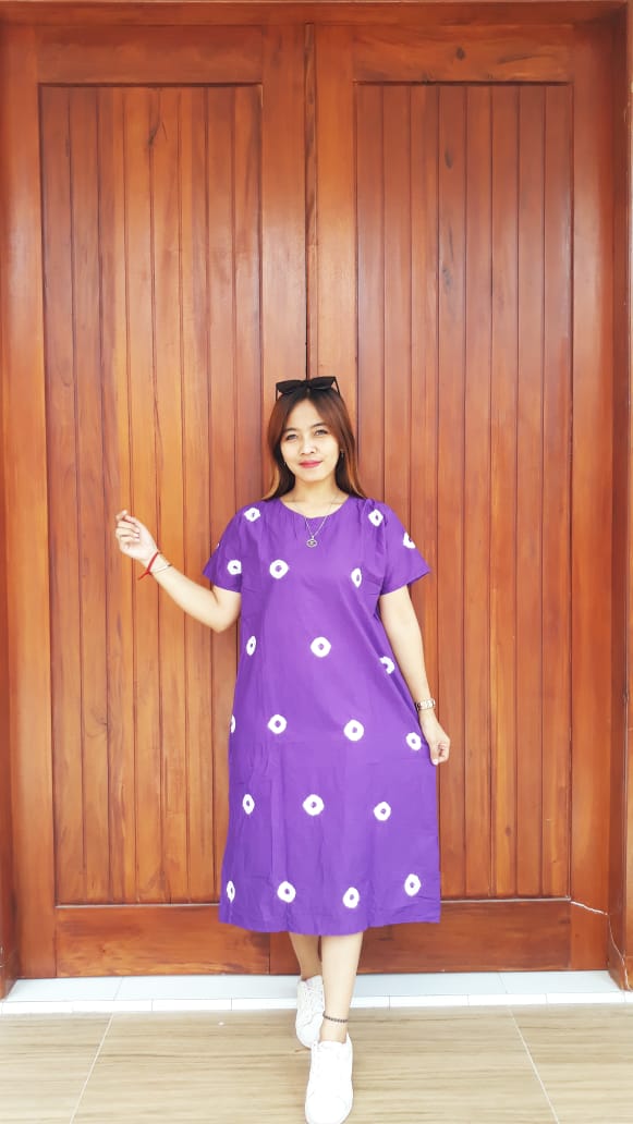 Daster Batik Jumputan Katun Lengan Pendek