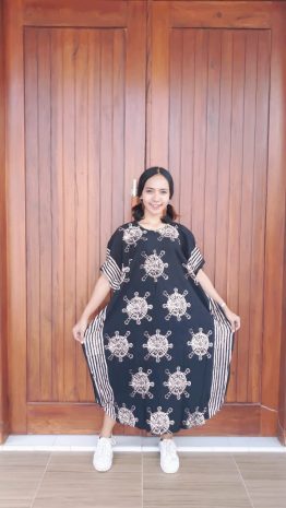 Daster Batik Lowo Hitam Lengan Pendek