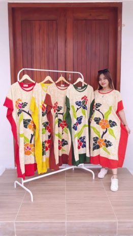 Daster Batik Lowo Buketan Warna Lengan Pendek