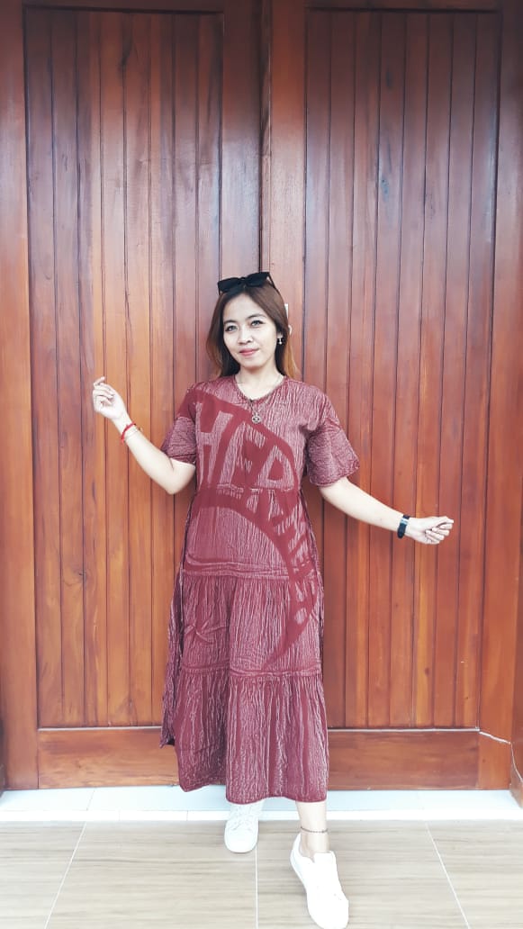 Daster Batik Rempel Susun Lengan Pendek