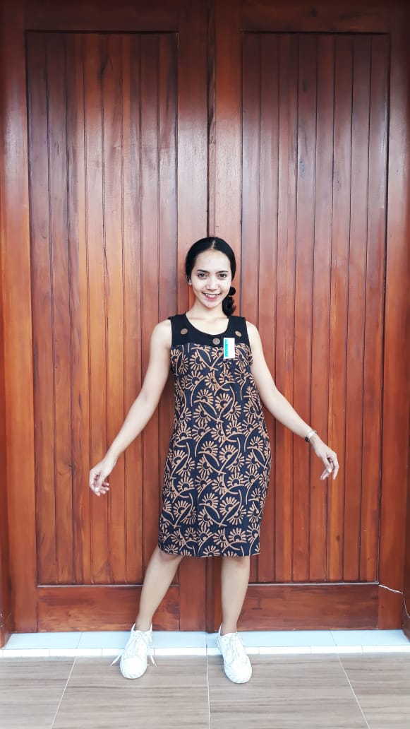 Daster Batik Tanpa Lengan Bahan Santung