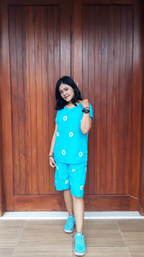 Setelan Batik Jumputan Kulot Celana Pendek