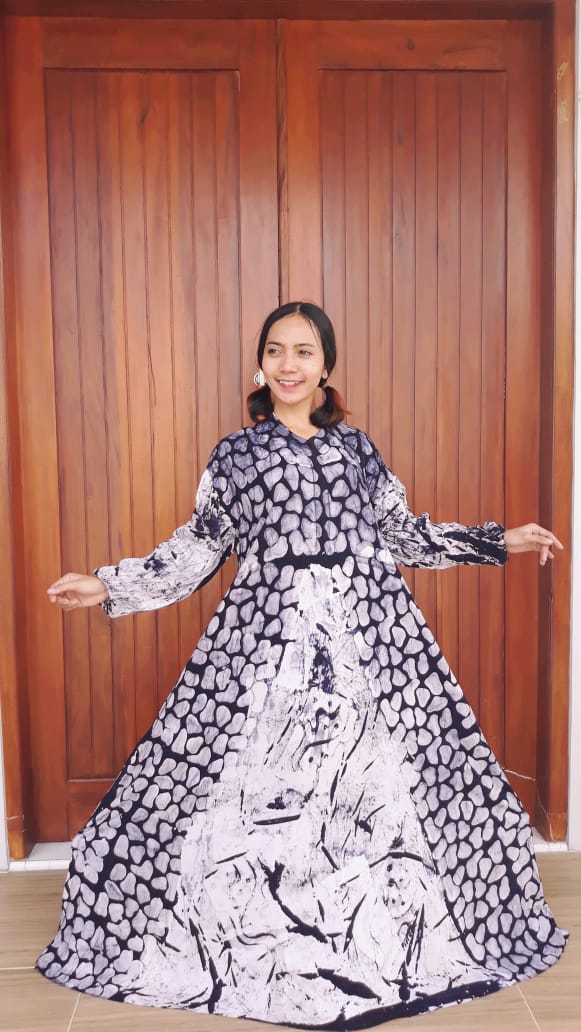 Gamis Batik Murah Cinderela Bahan Santung